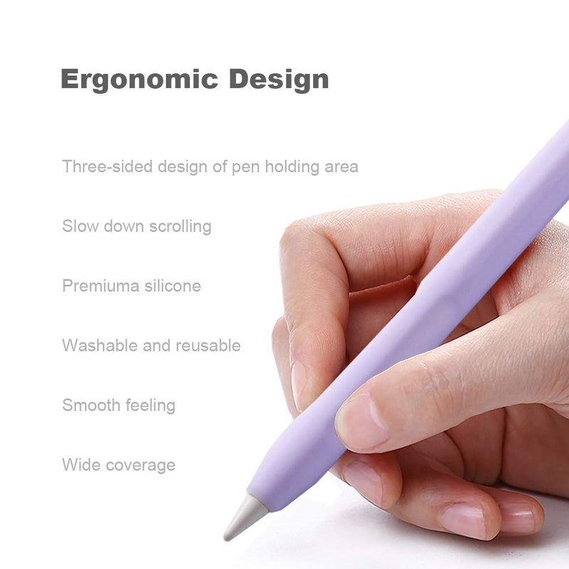 YINVA Apple Pencil 2nd Gen Case with Grip & Protective Nib Cover (Purple) - Image 5